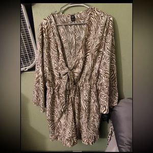 Zebra print plus size romper